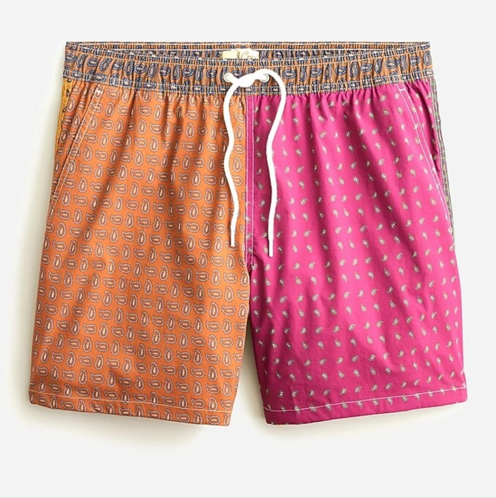 J.CREW Paisley 6 inch Swim Trunks Men's Small/Med 32-34 BNWT RETIRED $80 1 LEFT